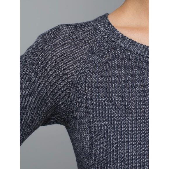 Lululemon Cabin Yogi Long Sleeve Boolux Sweater Inkwell Heather Gray Blue XS/ 2* - Picture 7 of 16